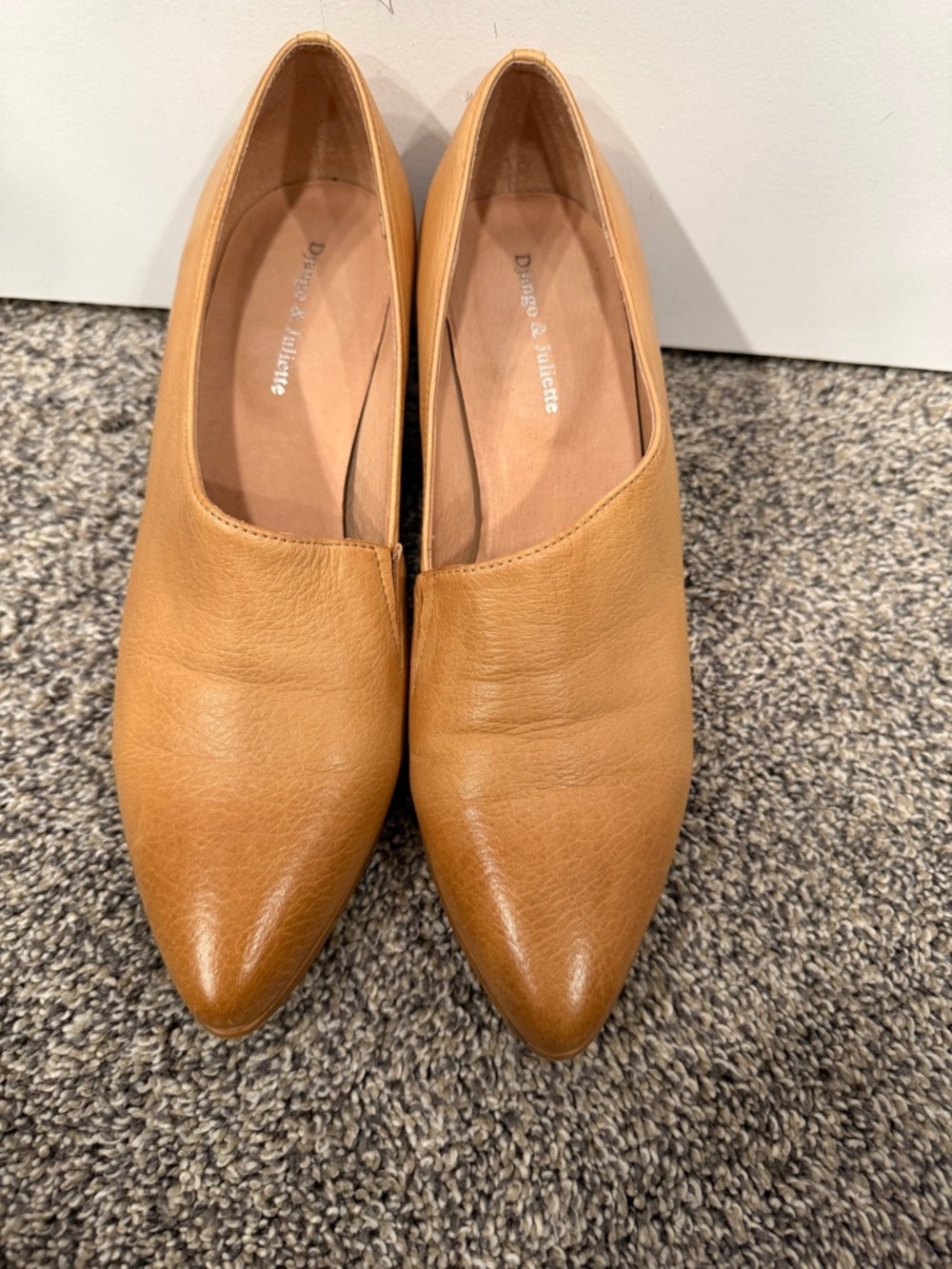 Django & Juliette 'Jood' tan leather heels size 38 EUC - Picture 3 of 6